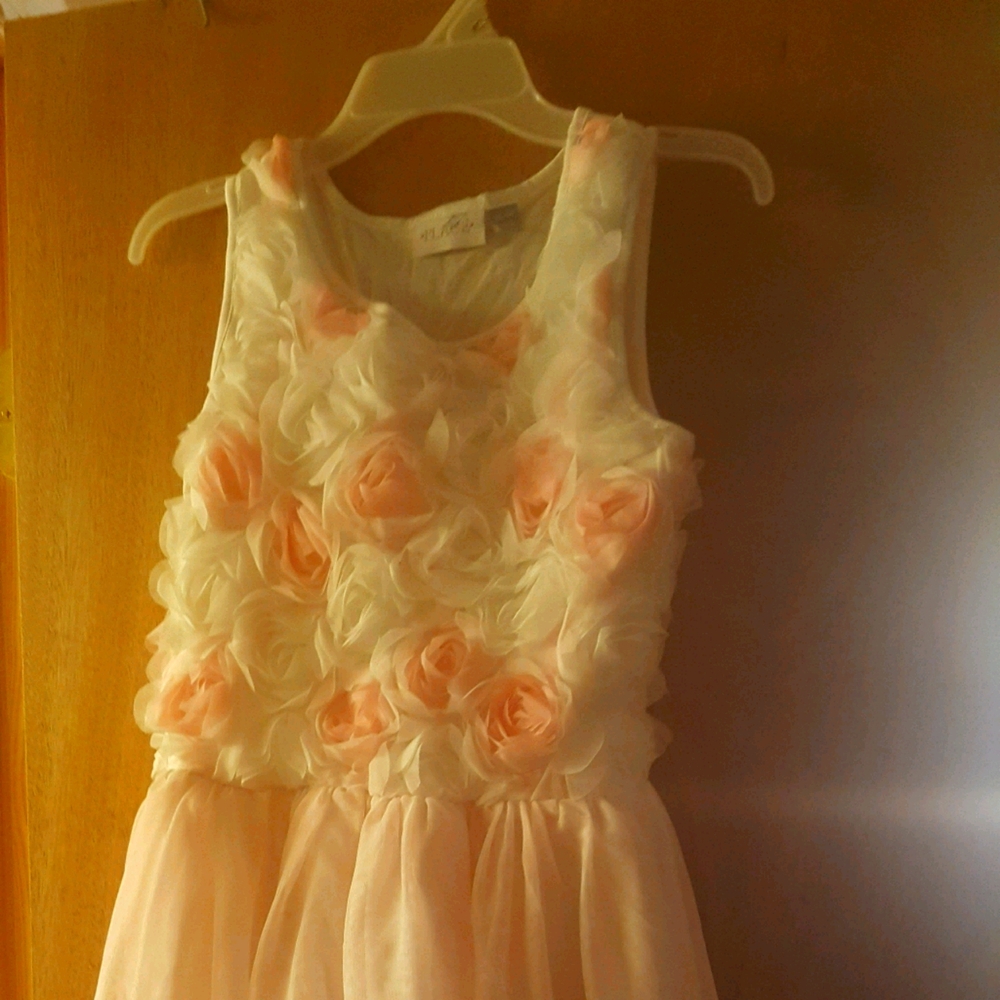Pink and white formal girls dress
